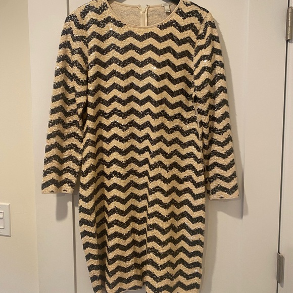 j crew chevron sequin dress Two-tone Chevron Sequin Dress For Women